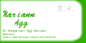 mariann agg business card